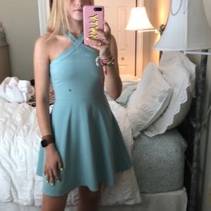 Likely Ashland cross neck fit and flare dress
